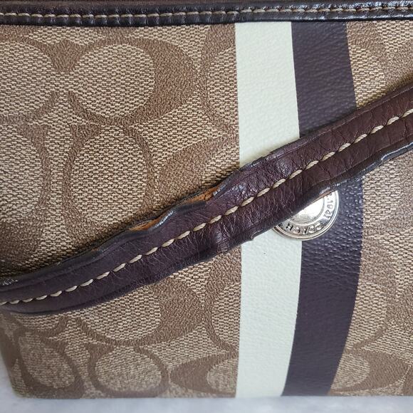 Coach Signature Stripe Coated Canvas Mini Top Handle Bag - Picture 6 of 9